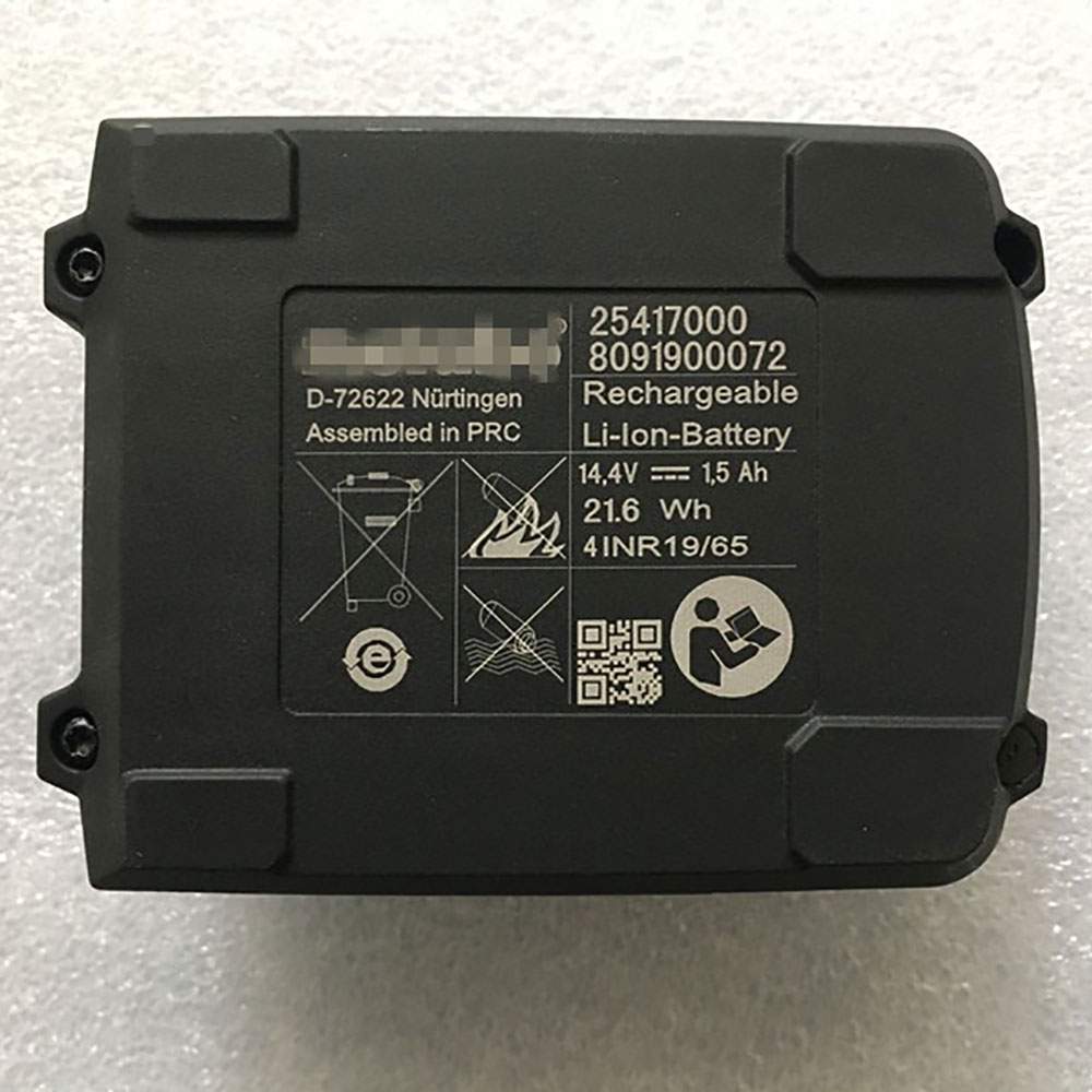 Metabo 25417000 14.4V 1.5Ah/21.6Wh Replacement Battery