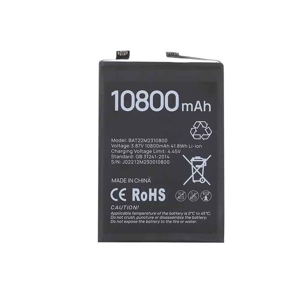 DOOGEE BAT22M2310800 3.87V 10800mAh Replacement Battery