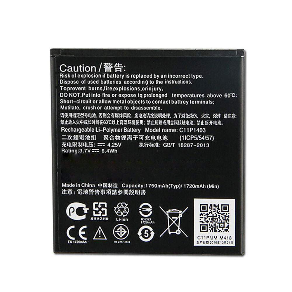 ASUS C11P1403 3.7V/4.25V 1720mAh/6.4WH Replacement Battery