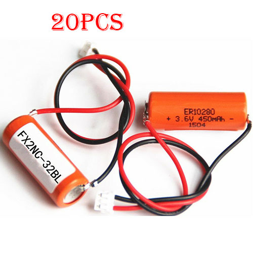 20pcs Mitsubishi FX2NC-32BL ER10/28 3.6V ER10280 PLC Battery with white plug