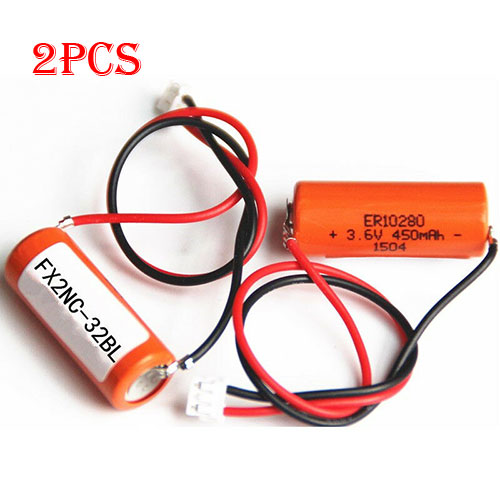 ER10280 2pcs Mitsubishi FX2NC-32BL ER10/28 3.6V ER10280 PLC Battery with white plug
