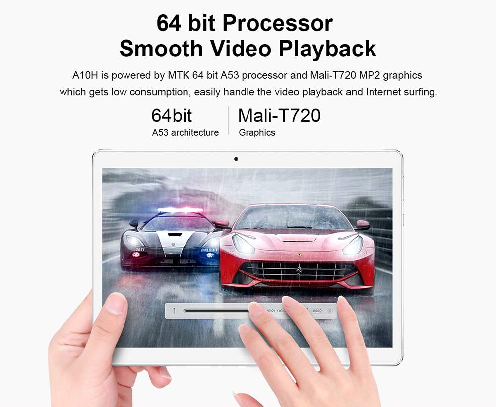 Teclast A10H Tablet PC 10.1 inch Android 7.0 MTK8163 Quad Core 1.3GHz 2GB RAM 16GB ROM 2.0MP + 0.3MP Double Cameras Dual WiFi
