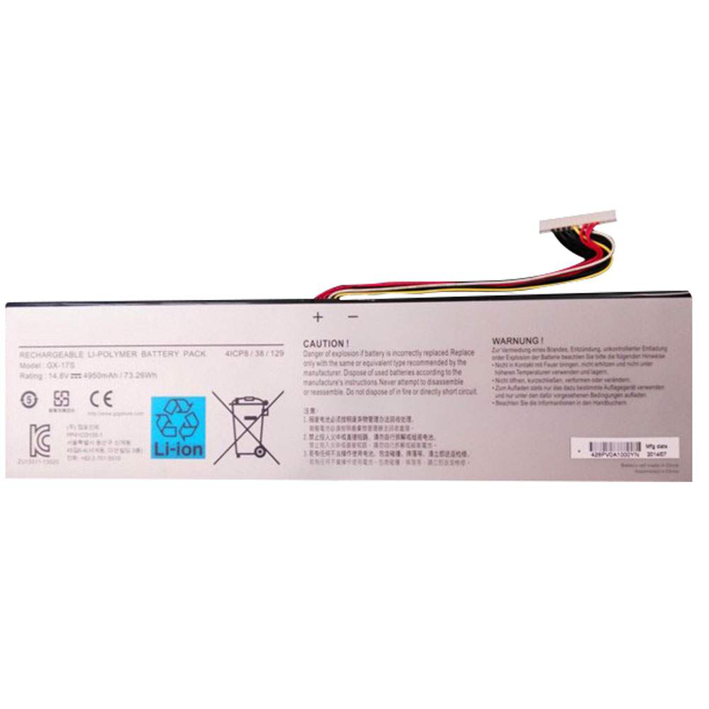gigabyte GX-17S 14.8V 4950mah/73.26Wh Replacement Battery