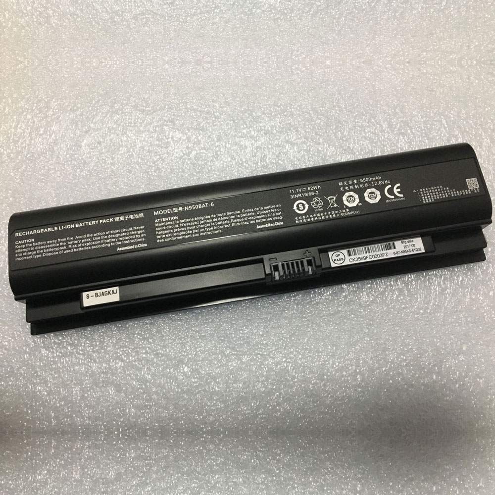 clevo N950BAT-6 11.1V 62WH Replacement Battery
