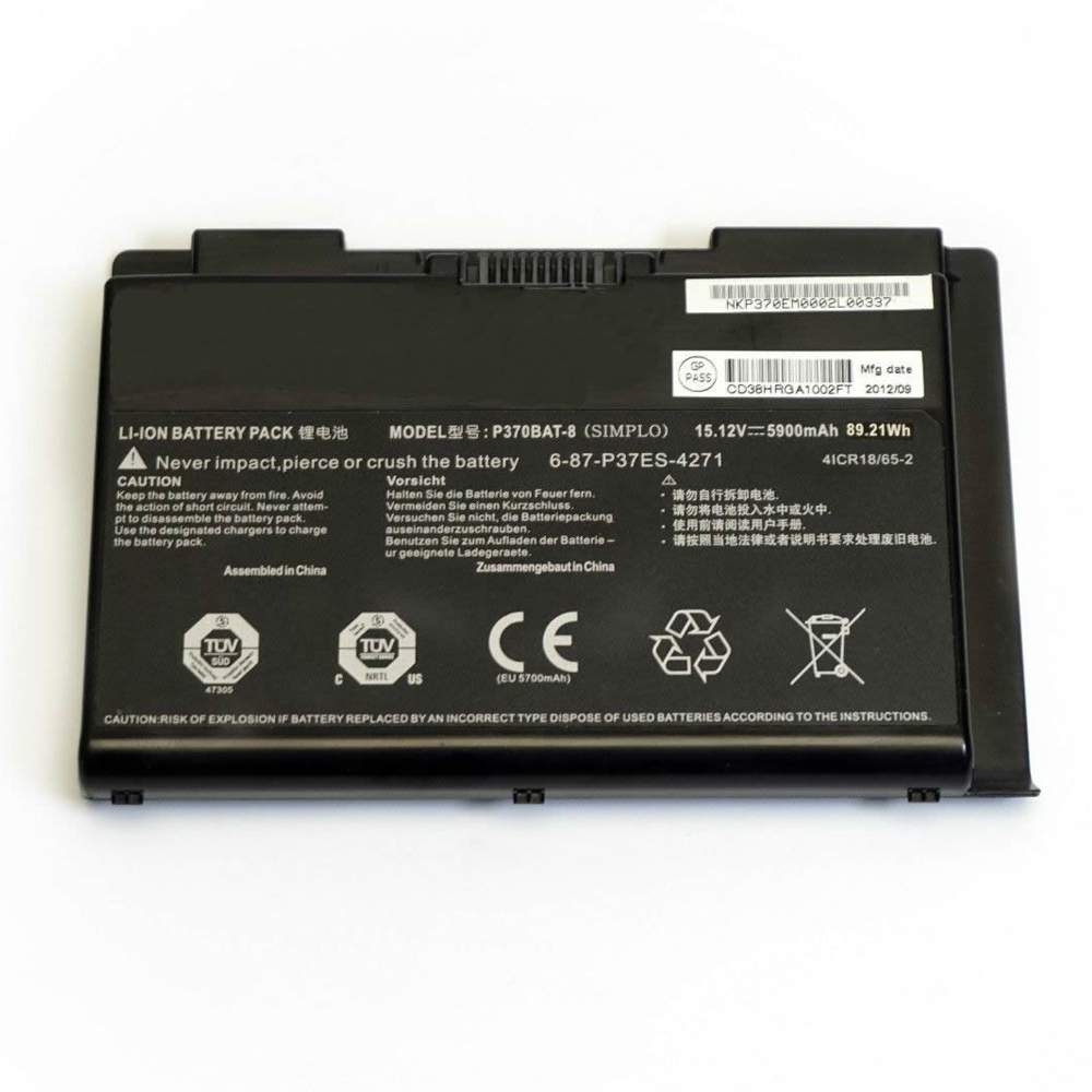 clevo P370BAT-8 15.12V  89.21wh/5900mAh Replacement Battery