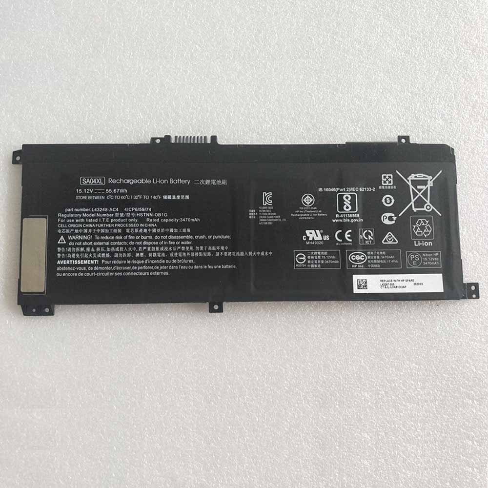 hp SA04XL 15.12V/17.4V 55.67Wh Replacement Battery