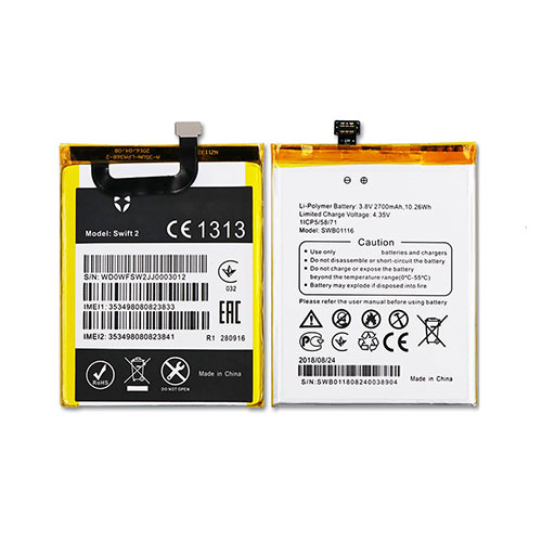 Wileyfox SWB0116 3.8V/4.35V 2700mAh/10.26WH Replacement Battery
