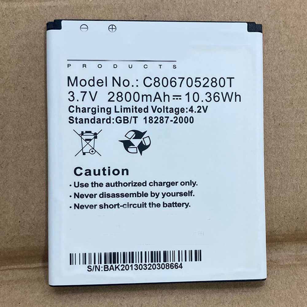 BLU C806705280T 3.7V/4.2V 2800mAh/10.36WH Replacement Battery