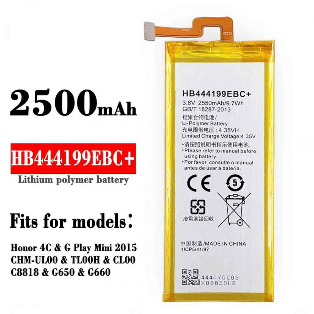 HUAWEI HB444199EBC+ 3.8V 4.35V 2550mAh/9.7WH Replacement Battery