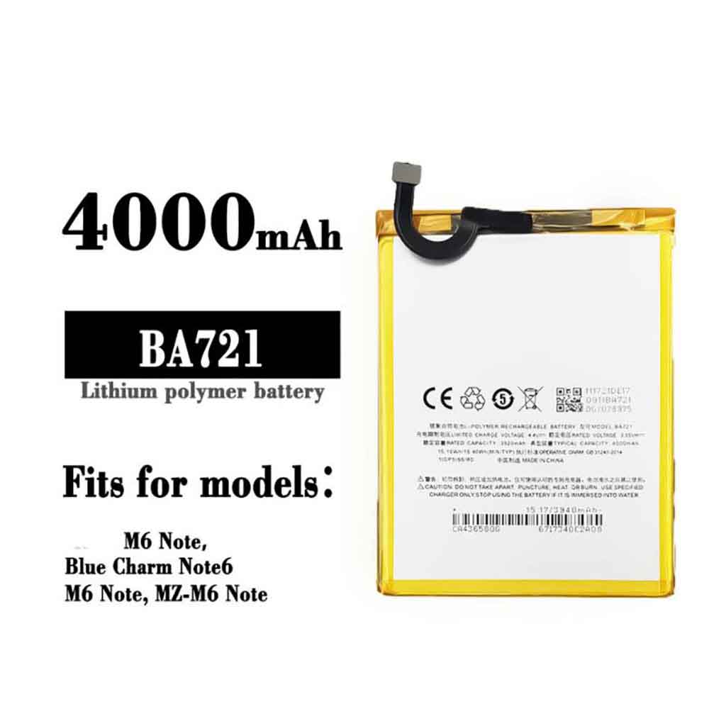 Meizu BA721 3.85V 4.4V 4000mAh/15.40WH Replacement Battery
