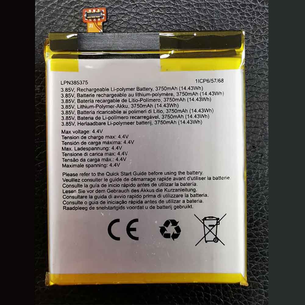 Crosscall LPN385375 3.85V 4.4V 3750mAh 14.43WH Replacement Battery