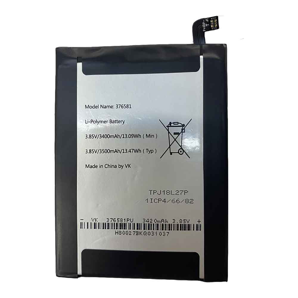 Wiko 376581 3.85V 3400mAh 13.09WH Replacement Battery