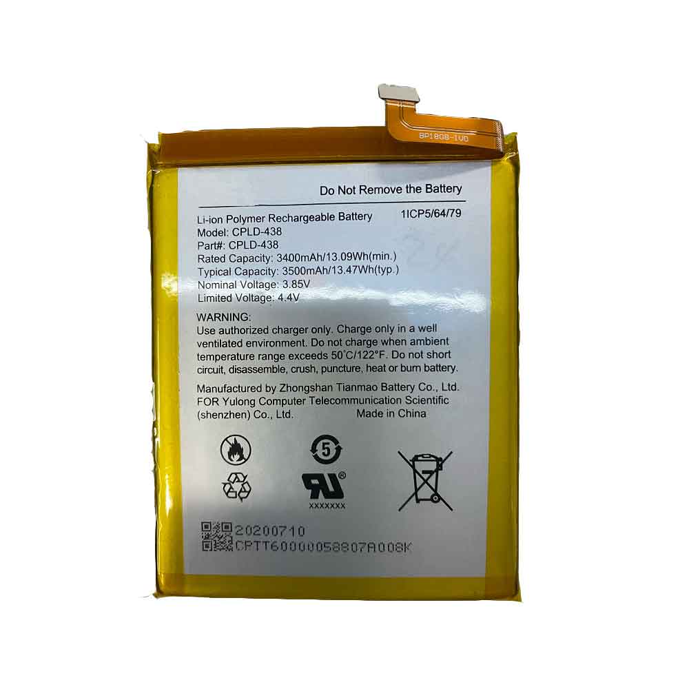 COOLPAD CPLD-438 3.85V 4.40V 3400mAh 13.09WH Replacement Battery