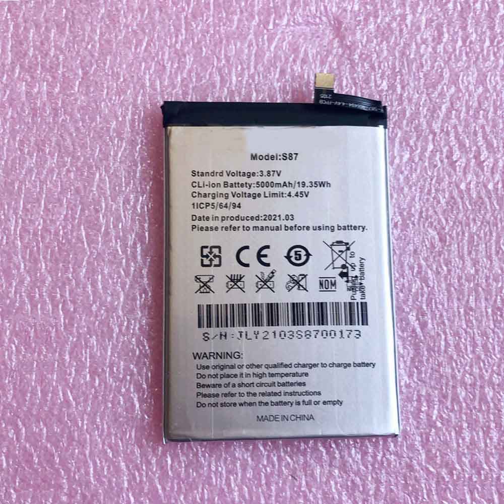 OUKITEL S87 3.87V 4.45V 5000mAh 19.35WH Replacement Battery