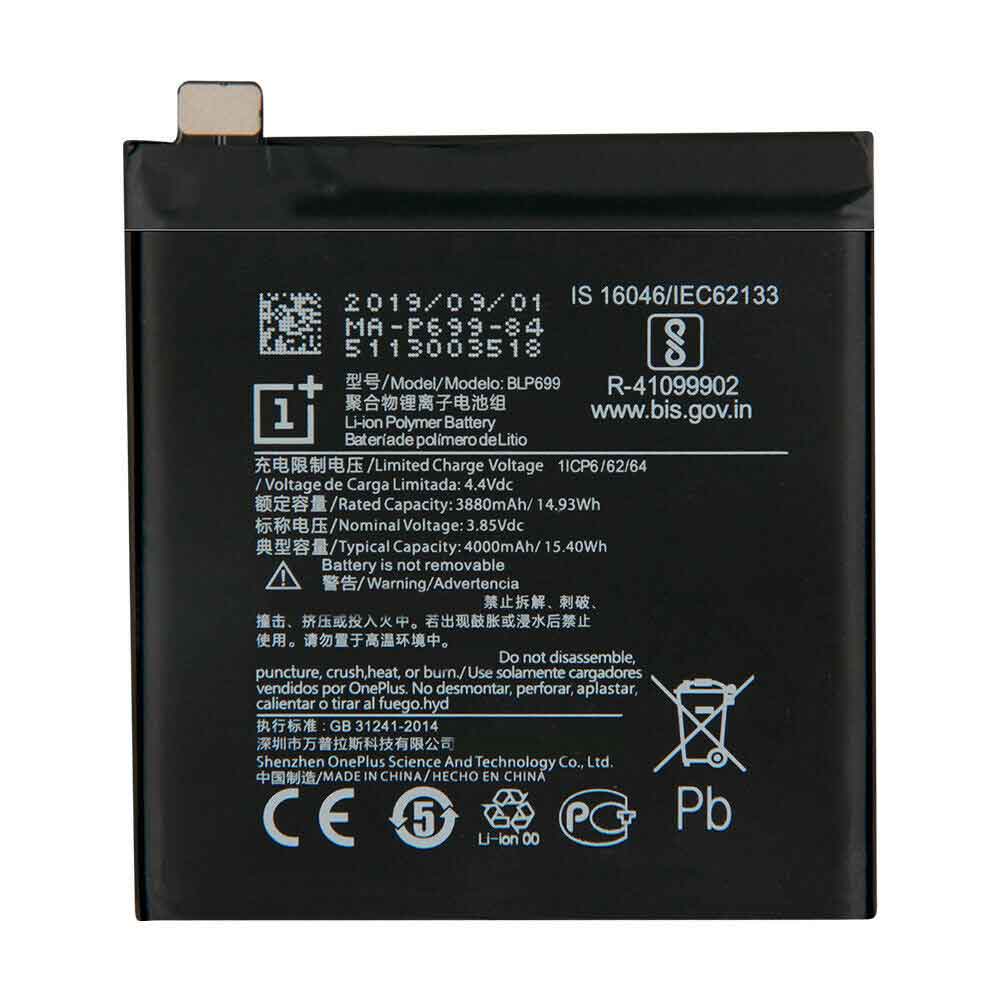 OnePlus BLP699 3.85V 4.4V 3880mAh 14.93WH Replacement Battery