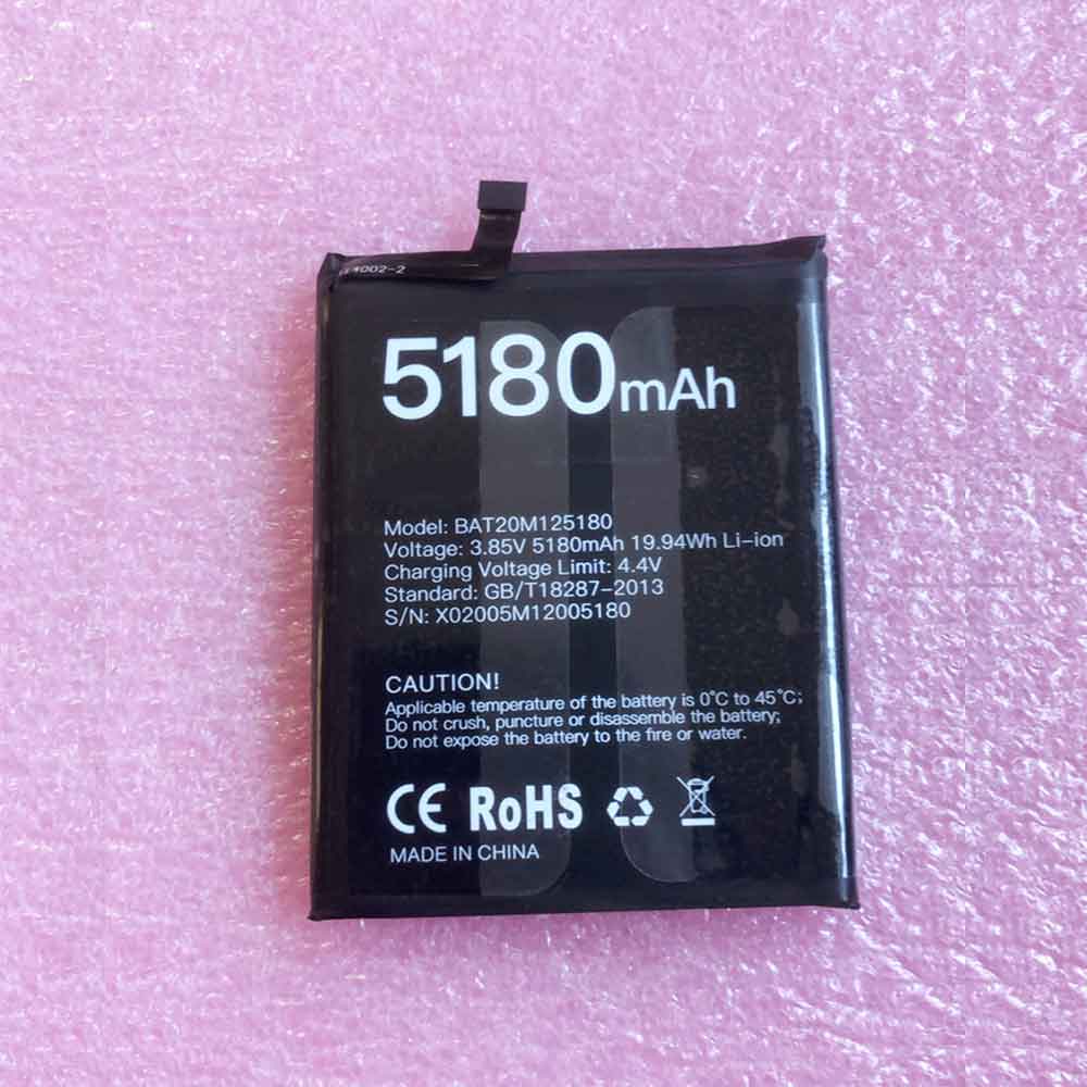 DOOGEE BAT20M125180 3.85V 4.4V 5180mAh 19.94WH Replacement Battery