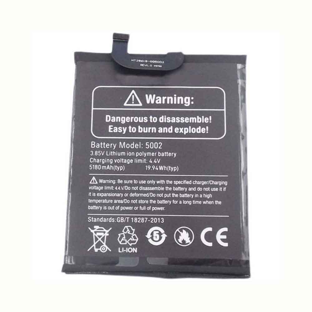 Ulefone 5002 3.85V 4.4V 5180mAh/19.94WH Replacement Battery