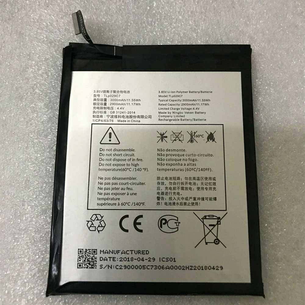 ALCATEL TLp029C7 3.85V/4.4V 2900mAh/11.17WH Replacement Battery