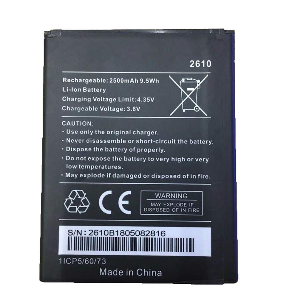 Wiko 2610 3.8V/4.35V 2500mAh/9.5WH Replacement Battery