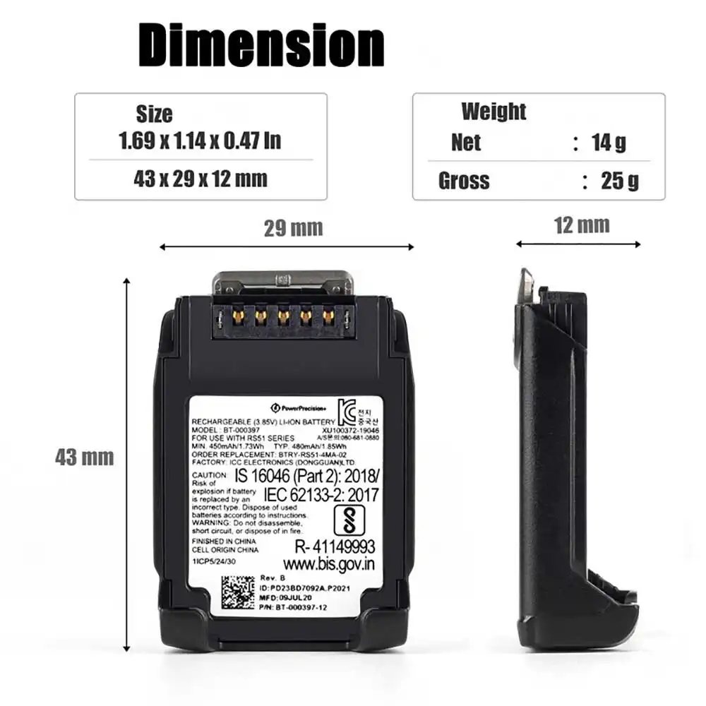 Zebra BT-000397 Batterie